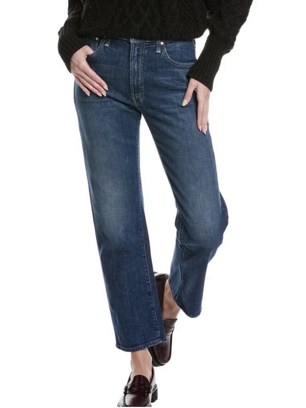 MOTHER The Ditcher Zip Hover Straight Leg Jeans Cannonball Size 25